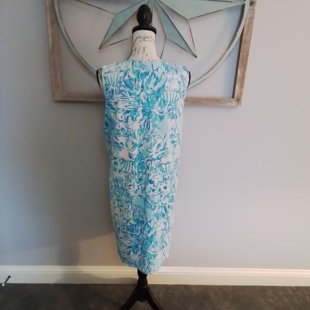 Lilly Pulitzer Johana Cover-Up Shift Dress Blue Ibiza Cabana Cocktail - L - Picture 9 of 15